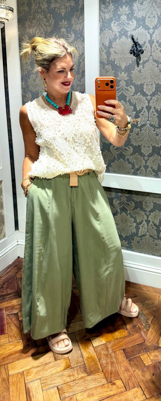Kate Culotte with Belt - Khaki