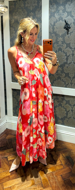 Wrenley Red Floral Dress