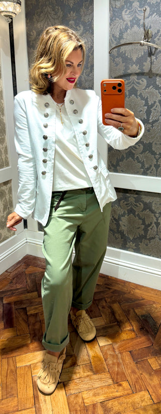 Olivia Military Jacket - white