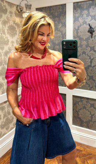 Barbie Stripe Pink Bodice Top