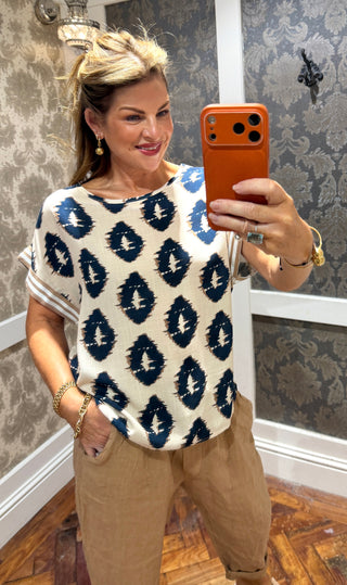 Santorini Breeze Top - Navy Mix