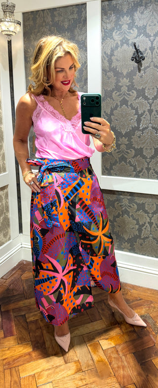 Kaia Tiger Print Skirt Midi