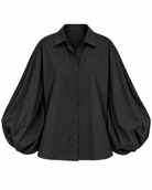 Aviora Balloon Sleeve Shirt - Black