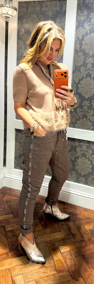 Magic Pant - Brown with studs