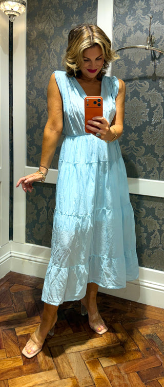 Bella Cotton Dress - Blue
