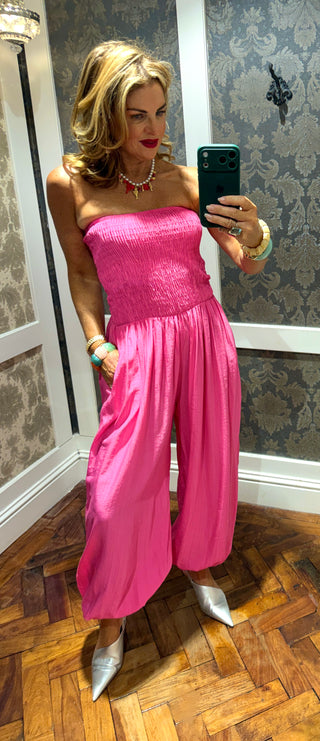 Rowan Pink Bandeau Jumpsuit