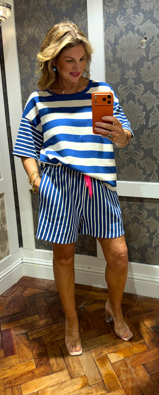 Capri Cotton Stripe Co-ord - Blue