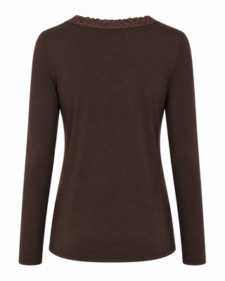 Cashmere Lace Layering Top - Brown