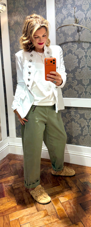 Olivia Military Jacket - white