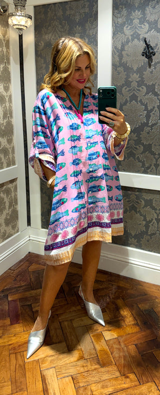 Amalfi Fish Print Cotton Dress