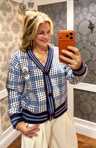 Cleo Check Knit Cardigan