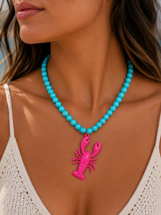 Lobster Necklace - Turq