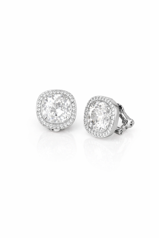 Shimmer Silver Clip-on earrings