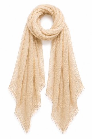 Pam Beige Lightweight Crinkle Scarf- Multi