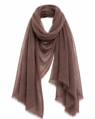 Pam Lightweight Crinkle Scarf- Brown