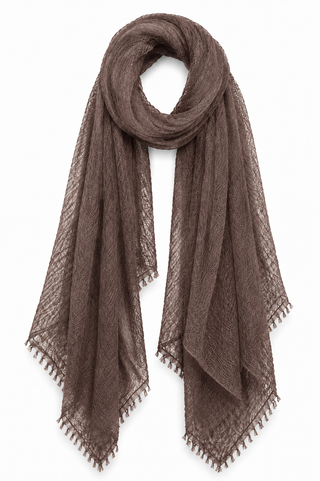 Pam Lightweight Crinkle Scarf- Brown