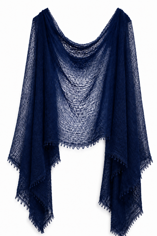 Pam Lightweight Crinkle Scarf- Navy