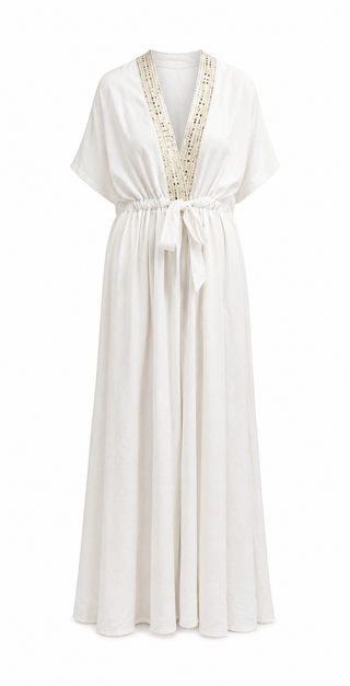 Samara Tie Dress - Cream
