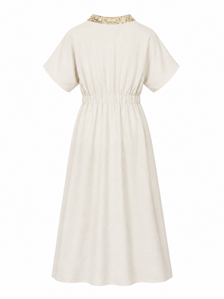 Samara Tie Dress - Cream