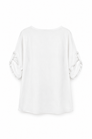 Trixie Linen Sequin Star T-shirt - White