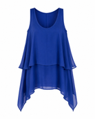 Chloe Layered Top -Cobalt Blue