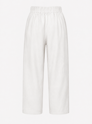 Angel Linen Trouser with Sequin Pocket - White