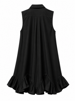 Kelly Shirt Cotton Dress -Black