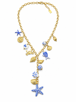 Necklace Porcelain/ Gold Chain