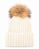 Bowie Ribbed Bobble Hat -Cream