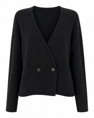 Luna Wrap Knit Cardigan- black
