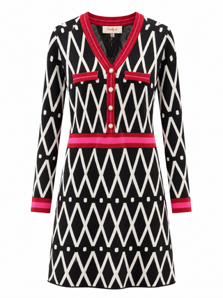Beatrice Geo Knit Dress- Derhy