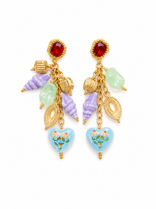 Earrings Charm Multi Gem Drop