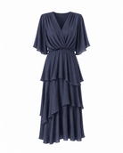 Azure Silk Dress - Navy