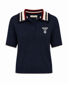 Riviera Polo Knit Top - Navy