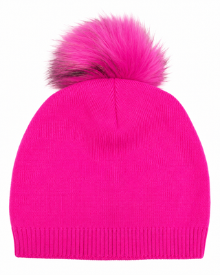 Klara Slouchy Hat Bobble- Pink