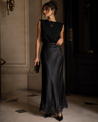 Margot Lace Skirt - Black
