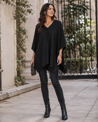Nautilus Black Poncho Knit - Derhy