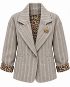 Leo Pinstripe Blazer - Beige