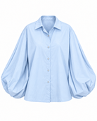 Aviora Balloon Sleeve Shirt - Blue