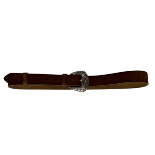 Ester Leather Belt with Buckle - Brown