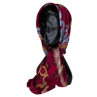 Satin -Scarf- Worn Many Ways- Red