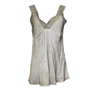 Satin Cami with lace neckline -  taupe-ww.neola.pro
