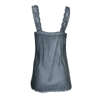 Satin Cami with lace neckline -  grey-www.neola.pro