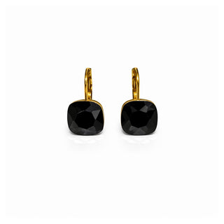 Square Drop Earrings - Black